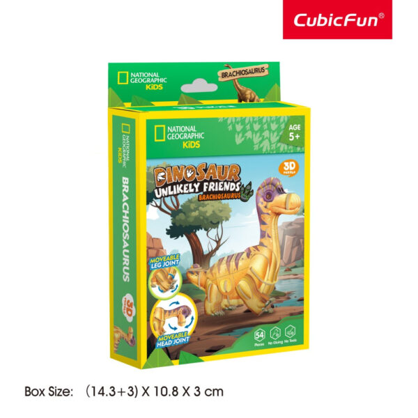 Cubic Fun - National Geographic Dinozauri Puzzle 3D Brahiozaur 54 piese - CUDS1170h