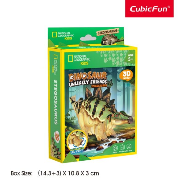 Cubic Fun - National Geographic Dinozauri Puzzle 3D Stegozaur 51 piese - CUDS1171h