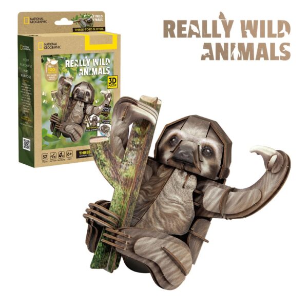 Cubic Fun - National Geographic Animale Salbatice Puzzle 3D Lenes cu trei degete 52 piese - CUDS1175h