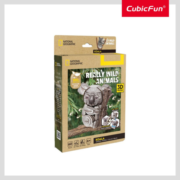 Cubic Fun - National Geographic Animale Salbatice Puzzle 3D Koala 60 piese - CUDS1176h