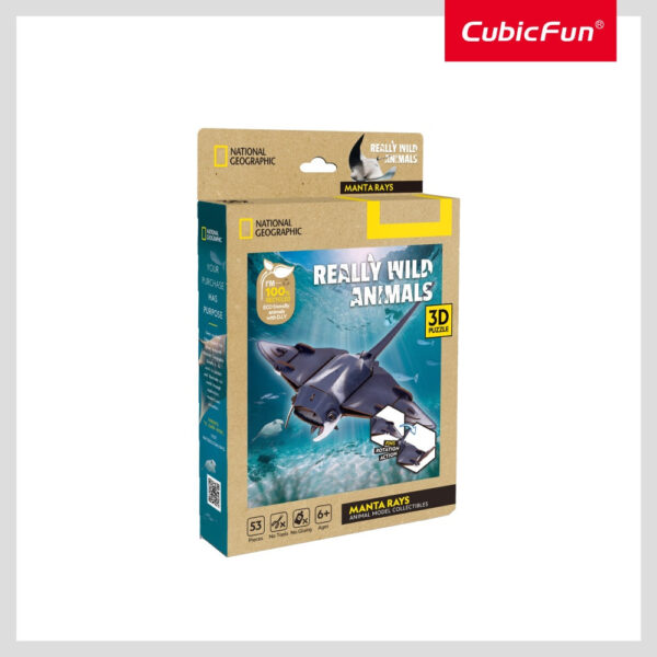 Cubic Fun - National Geographic Animale Salbatice Puzzle 3D Diavol de mare 53 piese - CUDS1178h