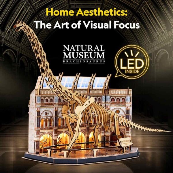 Cubic Fun - Puzzle 3D cu LED muzeul natural Brachiosaurus 217 piese - CUL544h