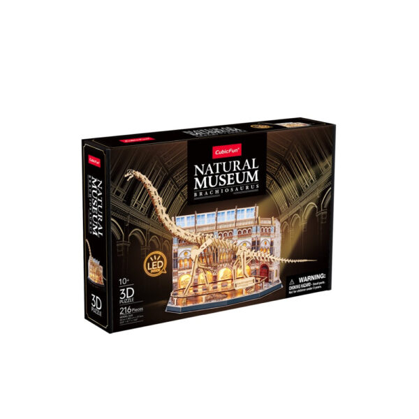 Cubic Fun - Puzzle 3D cu LED muzeul natural Brachiosaurus 217 piese - CUL544h