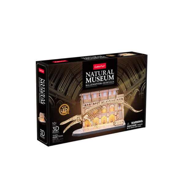 Cubic Fun - Puzzle 3D cu LED muzeul natural Balena albastra 223 piese - CUL545h