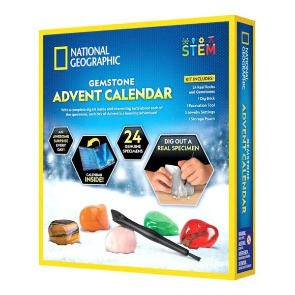 National Geographic - Set educativ Calendar de Craciun descopera roci si pietre pretioase cu 24 de surprize - NG24101
