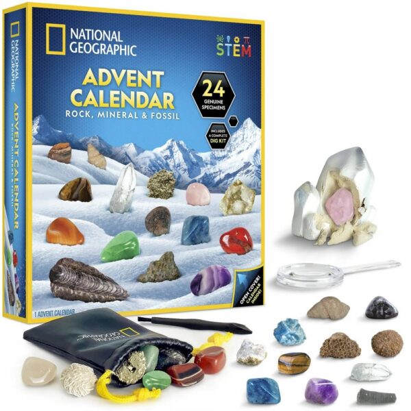 National Geographic - Set educativ Calendar de Craciun descopera roci si pietre pretioase cu 24 de surprize - NG24101