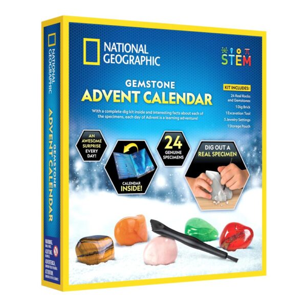 National Geographic - Set educativ Calendar de Craciun descopera roci si pietre pretioase cu 24 de surprize - NG24101