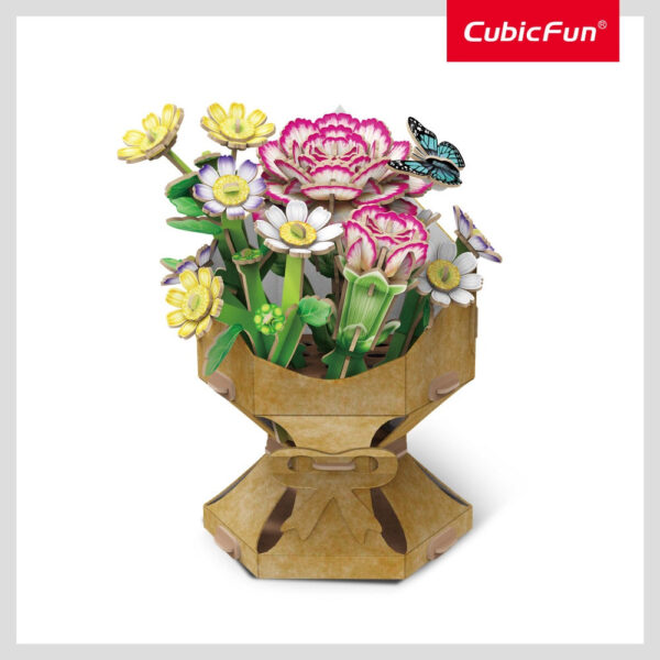Cubic Fun - Buchet de flori 3D Garoafa 134 piese - CUW3300h