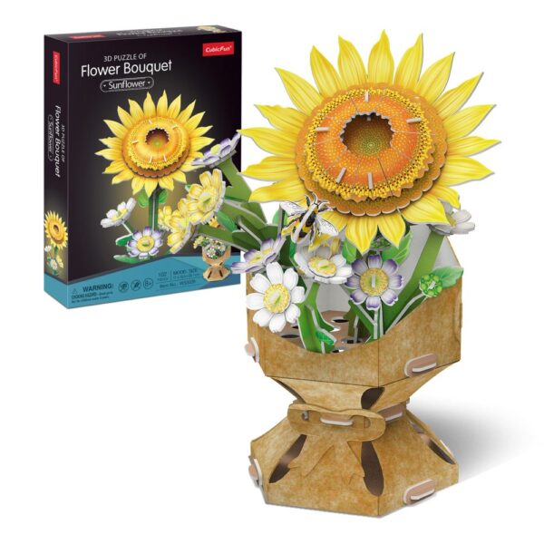 W3303h Cubic Fun - Buchet de flori 3D Floarea Soarelui 102 piese - CUW3303h