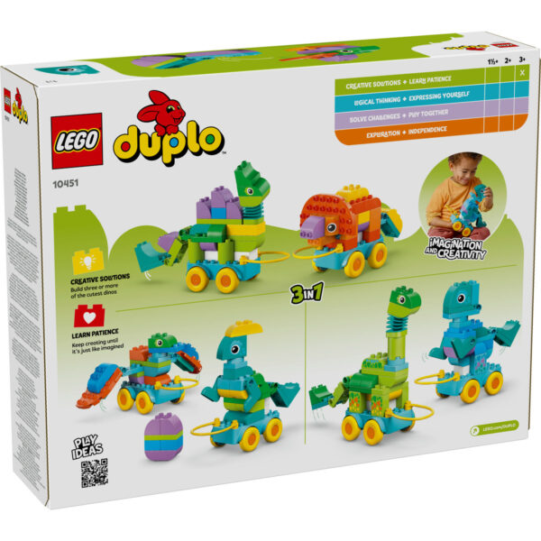 LEGO DUPLO - Dinozauri pe roţi 3 în 1 10451, 108 piese