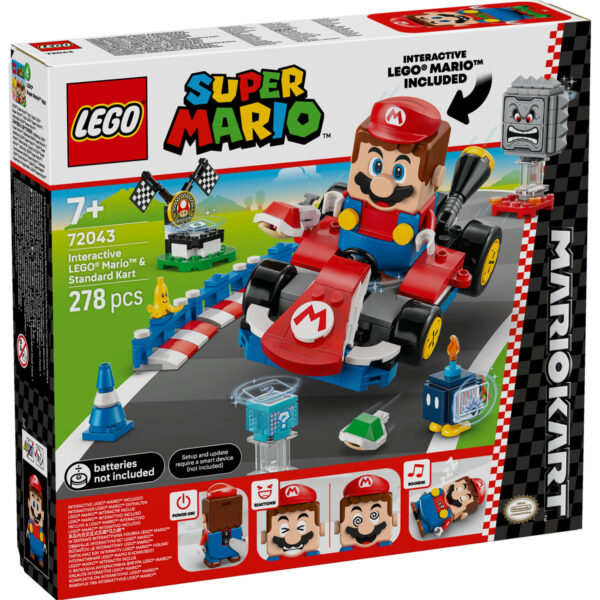 LEGO Super Mario - Mario Kart – LEGO Mario interactiv si Standard Kart 72043, 278 piese