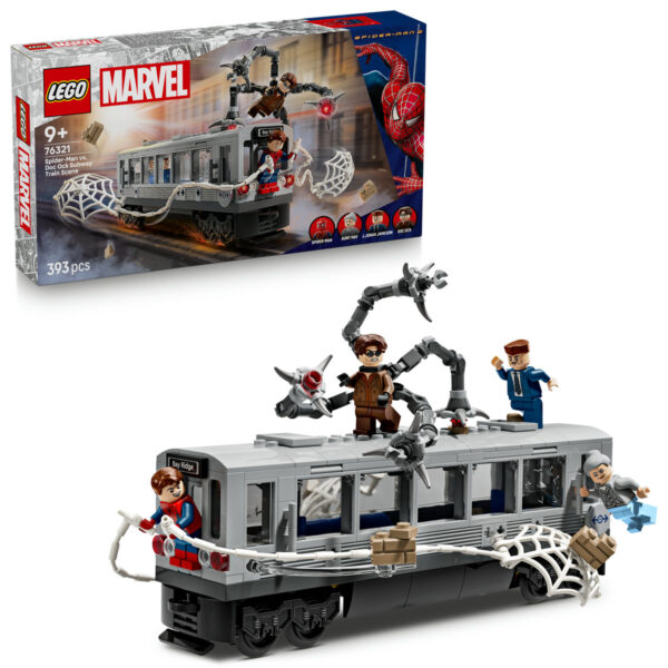 76321-lego-super-heroes LEGO Marvel Super Heroes - Lupta de pe acoperisul trenului dintre Omul-Paianjen si Doc Ock 76321, 393 piese