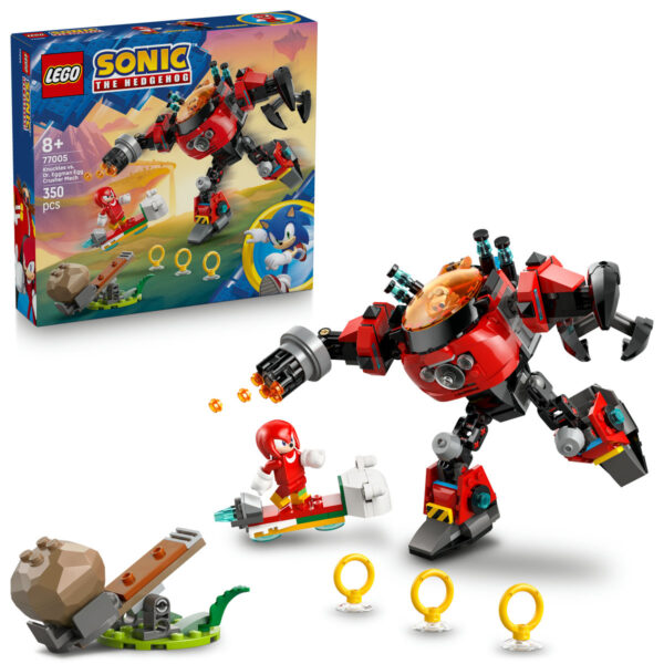 77005-lego-sonic-the-hedgehog LEGO Sonic the Hedgehog - Knuckles vs. Dr. Eggman si robotul Egg Crusher 77005, 350 piese