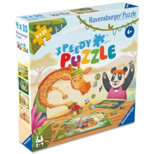 Ravensburger - Puzzle interactiv cu buton sonor pentru testarea rapiditatii animalute jucause 4x35 piese - RVSPC04171