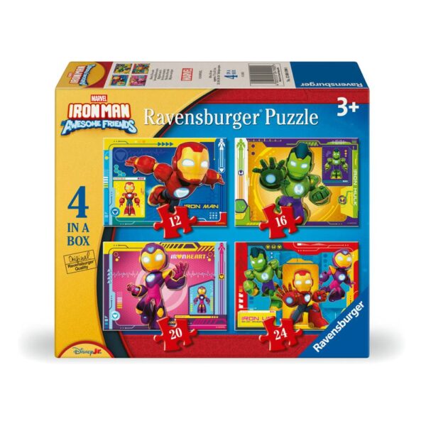 Ravensburger - Puzzle Iron Man si prietenii 4 buc in cutie 12 16 20 24 piese - RVSPC04190