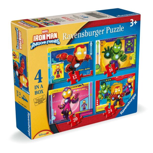 Ravensburger - Puzzle Iron Man si prietenii 4 buc in cutie 12 16 20 24 piese - RVSPC04190