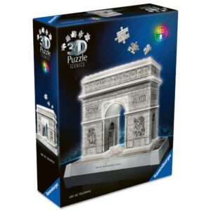 Ravensburger - Puzzle 3D iconic Arcul de Triumf cu LED 216 piese model de colectie in miniatura - RVS3D08029