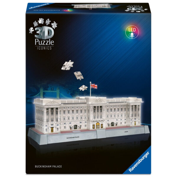 Ravensburger - Puzzle 3D iconic Palatul Buckingham cu LED 216 piese model de colectie in miniatura - RVS3D08031