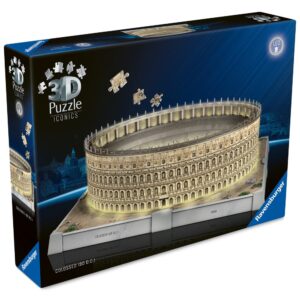 Ravensburger - Puzzle 3D iconic Colosseum cu LED 216 piese model de colectie in miniatura - RVS3D08034
