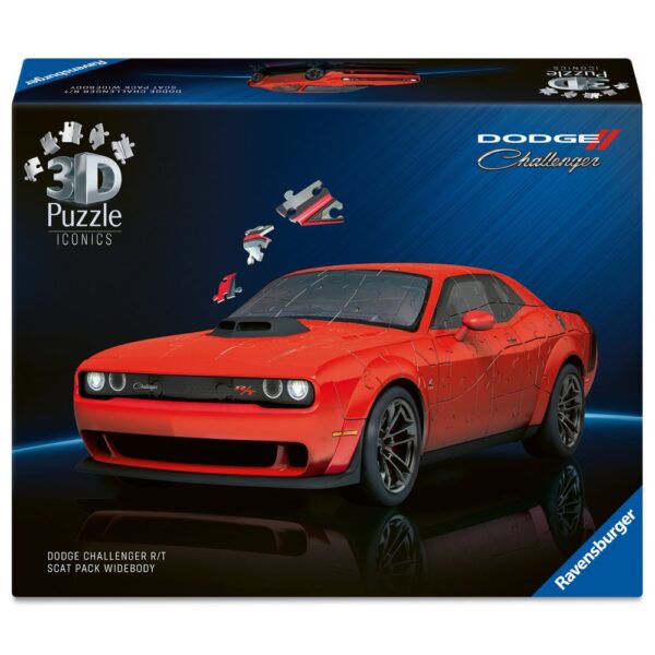 Ravensburger - Puzzle 3D iconic Dodge Challenger R/T Scat Pack Widebody 108 piese model de colectie - RVS3D08036