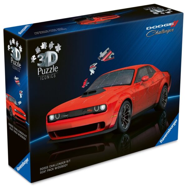 Ravensburger - Puzzle 3D iconic Dodge Challenger R/T Scat Pack Widebody 108 piese model de colectie - RVS3D08036