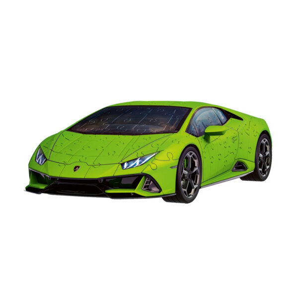 Ravensburger - Puzzle 3D iconic Lamborghini Huracan EVO verde 108 piese model de colectie - RVS3D08037