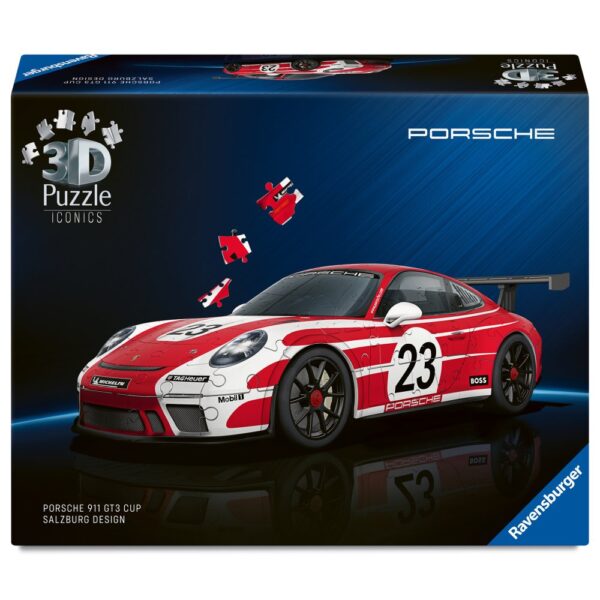 Ravensburger - Puzzle 3D iconic Porsche 911 GT3 Cup Salzburger Design 108 piese model de colectie - RVS3D08038