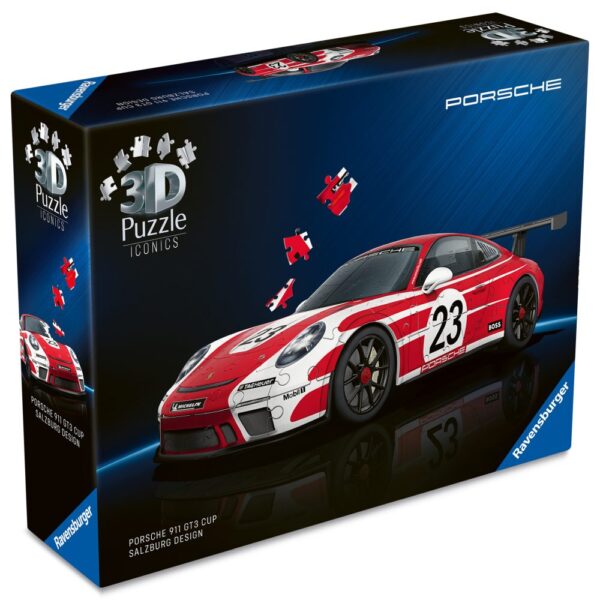 Ravensburger - Puzzle 3D iconic Porsche 911 GT3 Cup Salzburger Design 108 piese model de colectie - RVS3D08038