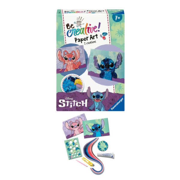 Ravensburger - Be Creative Set mini de creatie din hartie Disney Stitch folosind tehnica Quilling - RVSAC23750