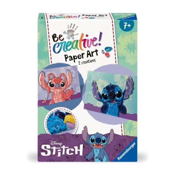 Ravensburger - Be Creative Set mini de creatie din hartie Disney Stitch folosind tehnica Quilling - RVSAC23750