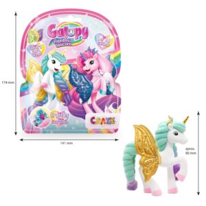 Craze - Galupy figurina Unicorn curcubeu cu aripi sclipitoare si coroana decorata cu un cristal Swarovski - CRZ69578