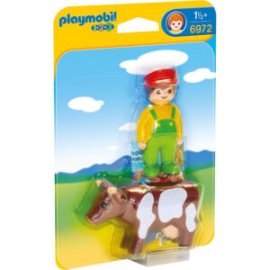 Playmobil - 1.2.3 Fermier cu vacuta - PM6972
