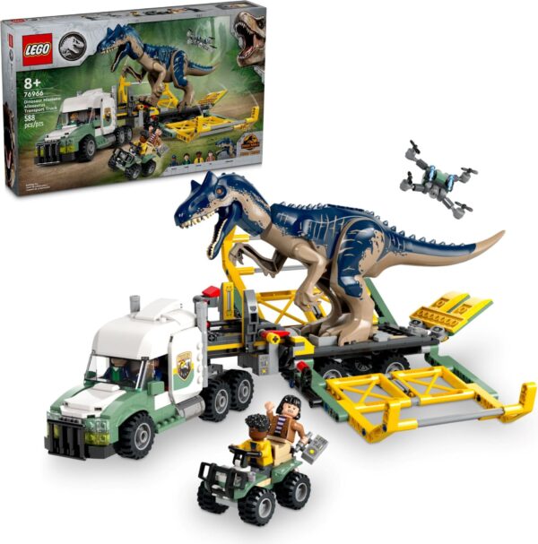 LEGO® Jurassic World 76966 - Misiunea ”Dinozaur”: Camion de transport pentru un Allosaurus
