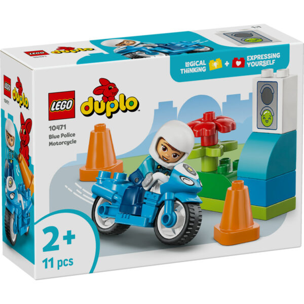 LEGO DUPLO - Motocicletă albastră de poliție 10471, 11 piese