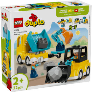 LEGO DUPLO - Vehicule de construcții 3 în 1 10475, 22 piese