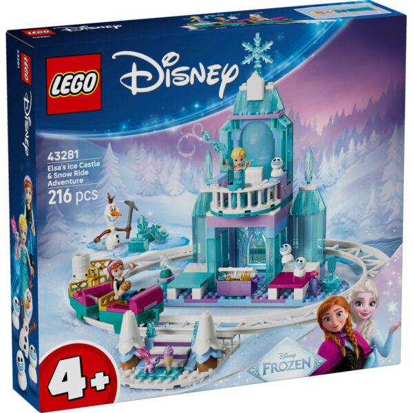 LEGO Disney - Aventură cu sania pe șine la castelul de gheață al Elsei 43281, 216 piese
