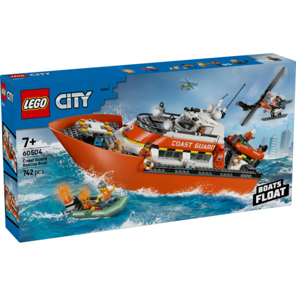 LEGO City - Barcă de salvare și elicopter ale Pazei de Coastă 60504, 742 piese