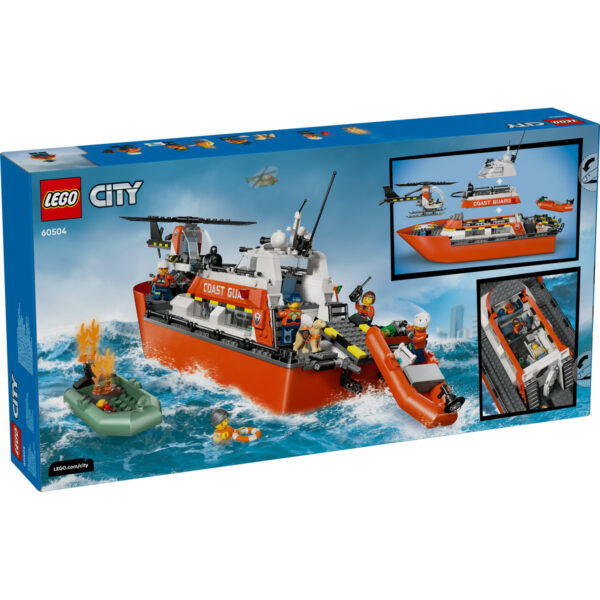 LEGO City - Barcă de salvare și elicopter ale Pazei de Coastă 60504, 742 piese