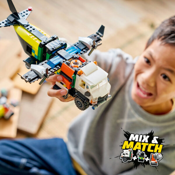 LEGO City - Avion, autospecială de service și aeroglisor în versiuni adaptat 60505, 990 piese