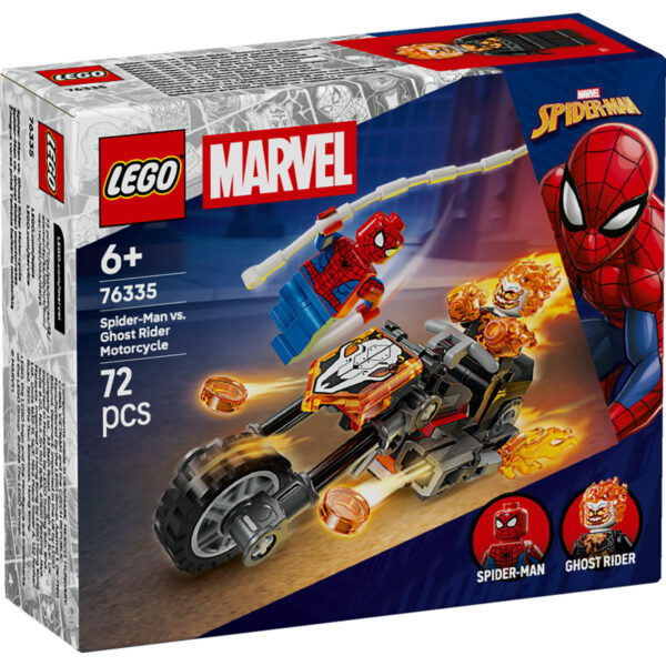 LEGO Marvel Super Heroes - Omul Păianjen vs Călăreţul fantomă pe motocicletă 76335, 72 piese