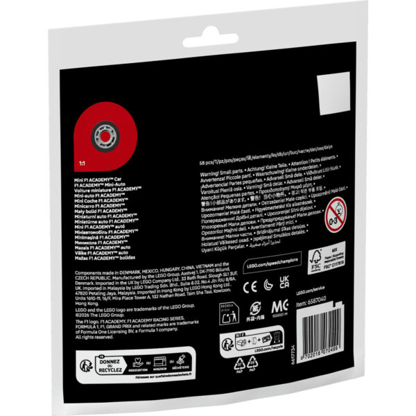 LEGO Speed Champions - Minimașină F1 ACADEMY 30734, 58 piese