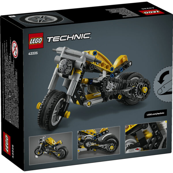 LEGO Technic - Motocicletă galbenă 42225, 151 piese