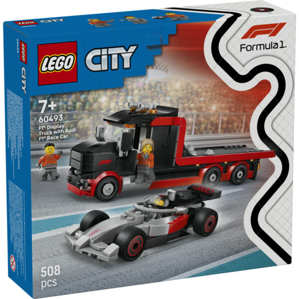 LEGO City - Camion de prezentare F1® cu mașină de curse Audi F1 60493, 508 piese