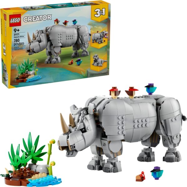 Lego Creator 31171 - Animale salbatice: Rinocer maiestuos cu pasari