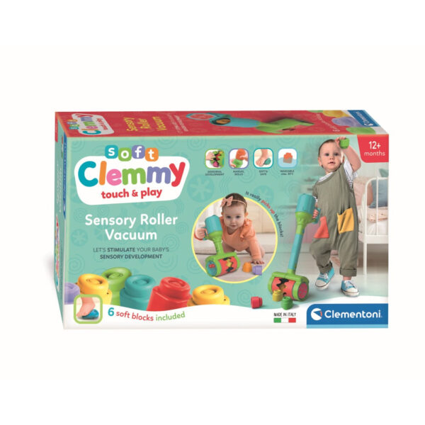 Clementoni - Jucarie educationala Soft Clemmy aspirator pentru dezvoltarea senzoriala si motorie a copiilor - CL17975