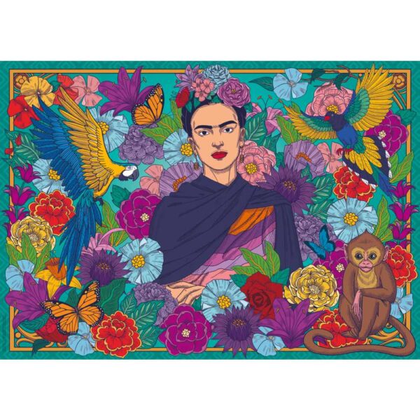 Ravensburger - Puzzle Frida Kahlo inconjurata de flori 1000 piese - RVSPA01475