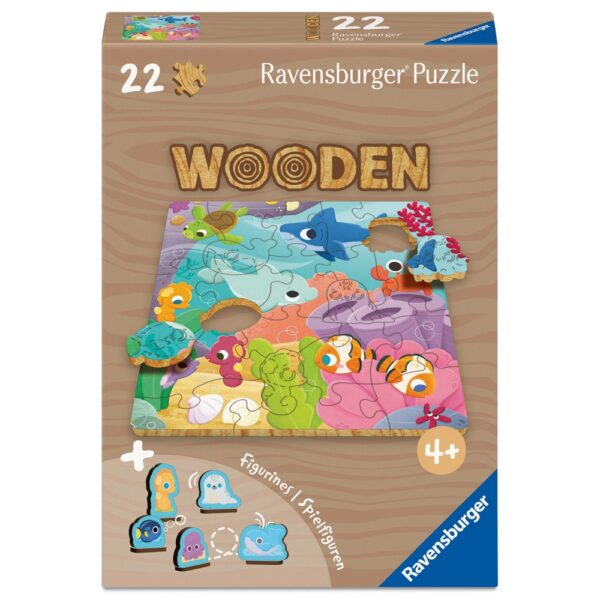 Ravensburger - Puzzle din lemn vietati marine 22 piese - RVSPC04081