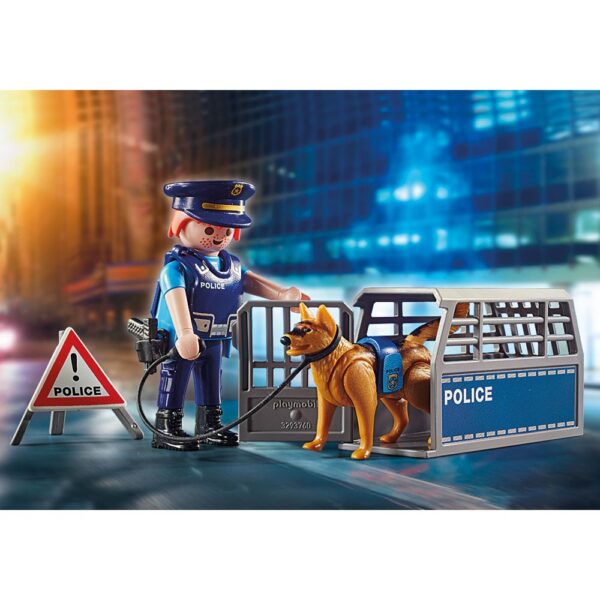 Playmobil - Jucarie de rol Blocajul rutier al politiei - PM6878