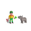 Playmobil - Set 2 figurine ingrijitor cu rinocer - PM72025