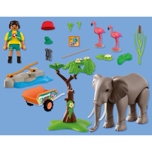 Playmobil - Promo Pack Ingrijitor zoo cu elefant - PM72068